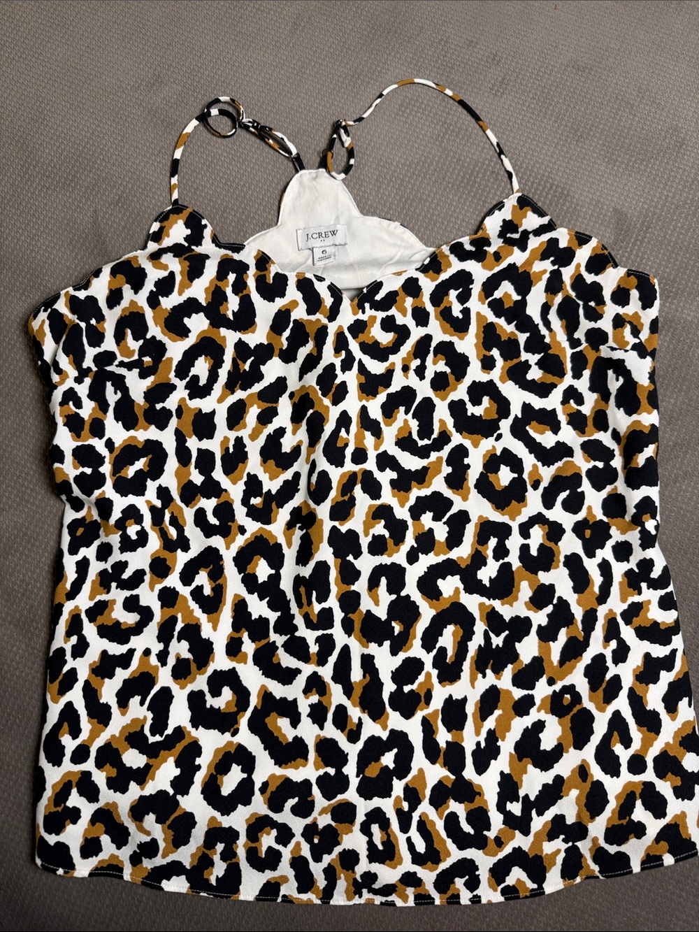 J. Crew Leopard Print Cami Top - Black, White & Brown